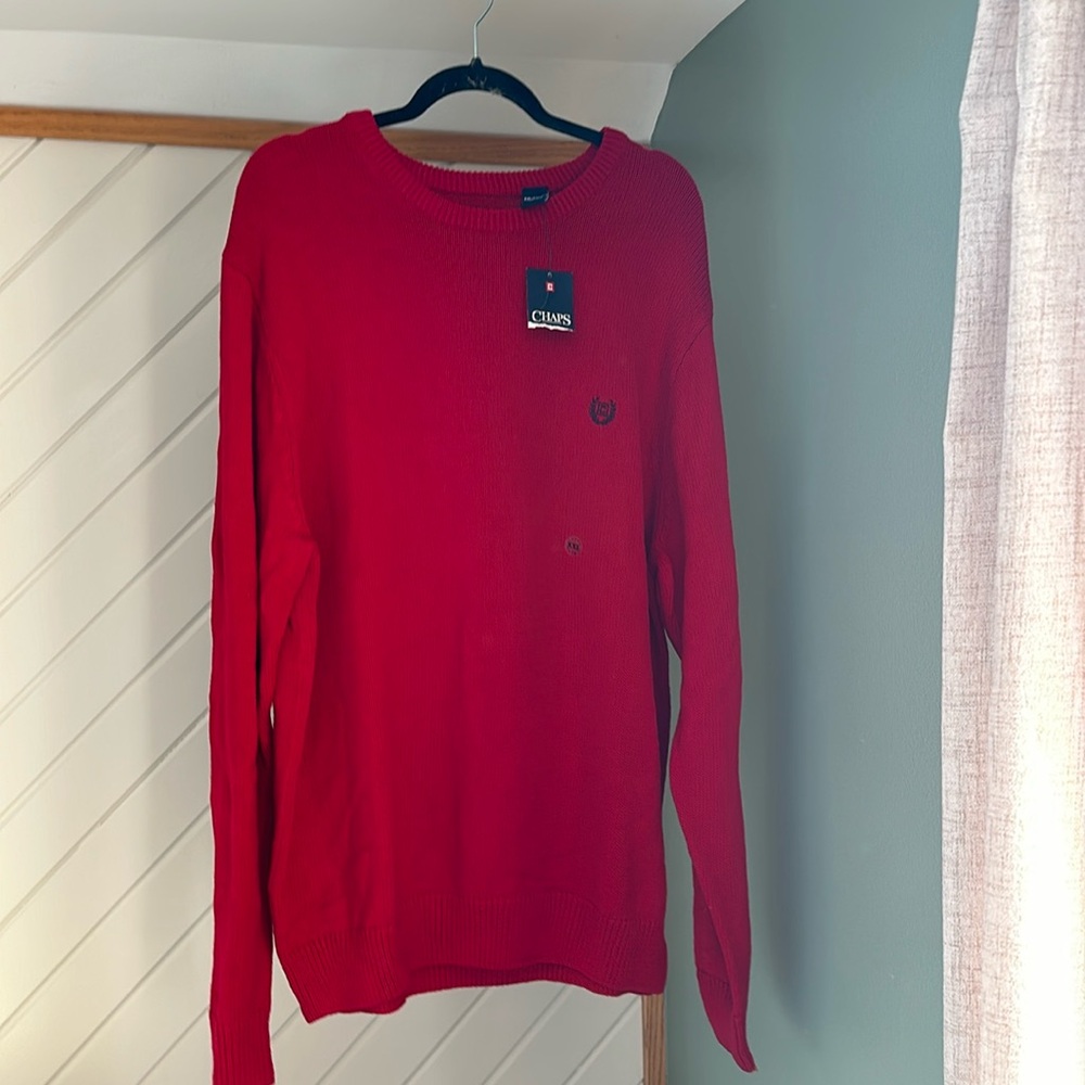 NWT men’s red CHAPS BRAND sweater! Xxlarge